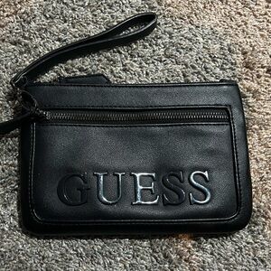 Guess Black Embossed Wristlet
